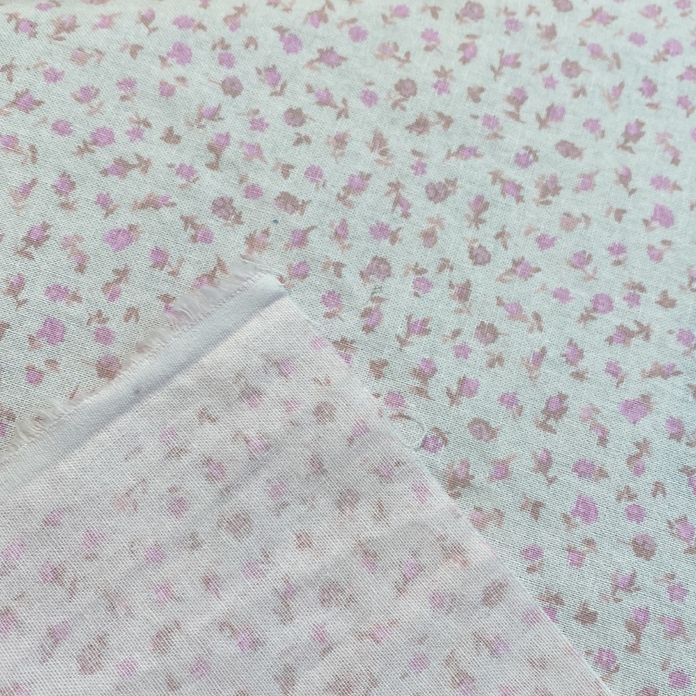 Pretty soft shades of pink small flower print 💯% Cotton Fabric BY the YARD🌸💐 - Picture 3 of 3